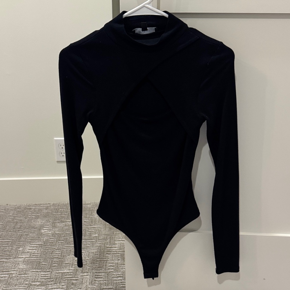 Lulus Elegant Black Long Sleeve Bodysuit